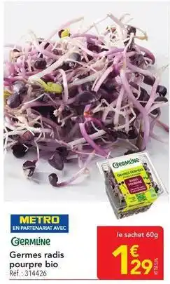 METRO Metro - germines radis pourpre bio offre
