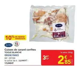METRO Canard - cuisses de confites toque blanche origine france offre