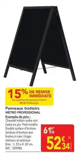 METRO Metro - panneaux trottoirs offre