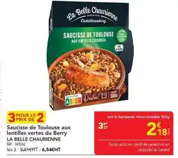 METRO Canard - saucisse de toulouse aux lentilles vertes du berry offre