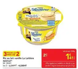 METRO Nestlé - riz au lait vanille la laitière offre
