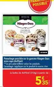 METRO Panachage possible sur la gamme häagen-dazs mini-cups offre