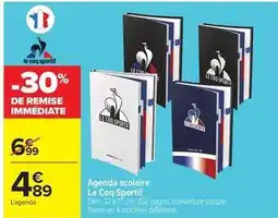 Carrefour Drive LE COQ SPORTIF Agenda scolaire offre
