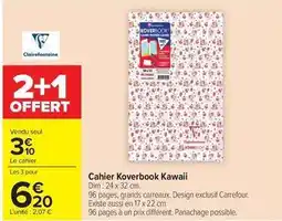 Carrefour Drive CLAIREFONTAINE Cahier Koverbook Kawaii offre