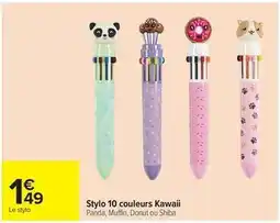 Carrefour Drive Stylo 10 couleurs kawaii offre