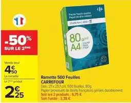 Carrefour Drive CARREFOUR Ramette 500 Feuilles offre