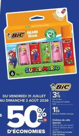 Carrefour Drive BIC 6 biots de collection black tous offre
