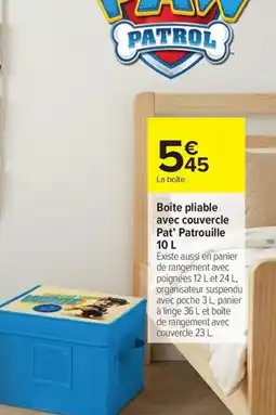 Carrefour Drive Boîte pliable avec couvercle pat' patrouille offre