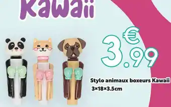 Stylo animaux boxeurs kawaii