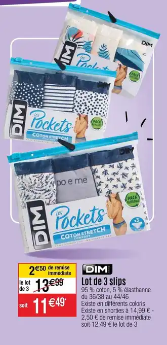 Cora x Carrefour Lot de 3 slips offre