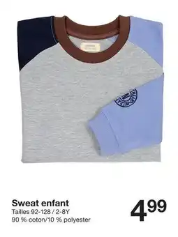 Zeeman Sweat enfant offre