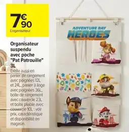 Carrefour Drive Organisateur suspendu avec poche "Pat Patrouille" offre