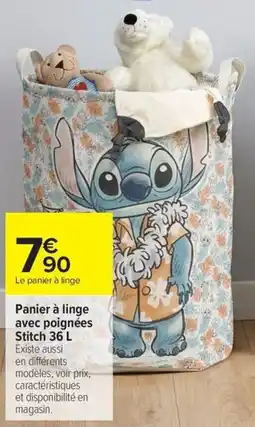 Carrefour Drive Panier à linge avec poignées Stitch offre