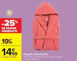 Carrefour Drive Peignoir velours junior offre