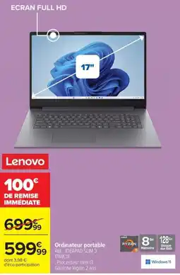 Carrefour Drive LENOVO Ordinateur portable offre