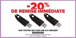 Carrefour Drive SANDISK Sur toutes les clés usb 3.0 creuzer offre