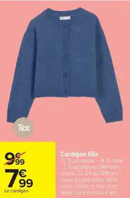 Carrefour Drive Cardigan fille offre