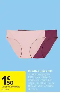 Carrefour Drive Culottes unies fille offre