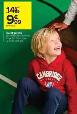 Carrefour Drive Sweat garçon offre