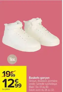Carrefour Drive Baskets garçon offre