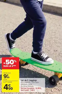Carrefour Drive Lot de 2 joggings offre