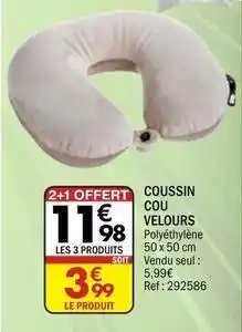 La Foir'Fouille Coussin cou velours offre