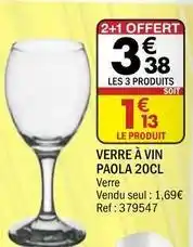 La Foir'Fouille Verre à vin paola 20cl offre