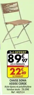 La Foir'Fouille Chaise sonia assise corde offre