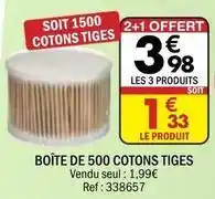 La Foir'Fouille Boîte de 500 cotons tiges offre