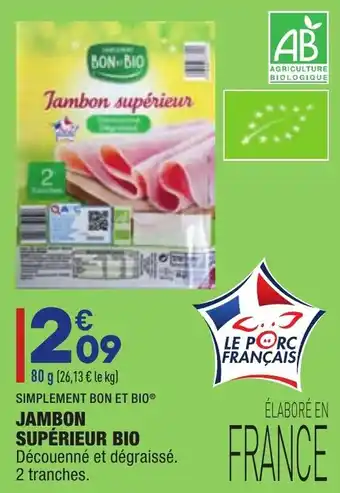 ALDI Jambon supérieur bio offre