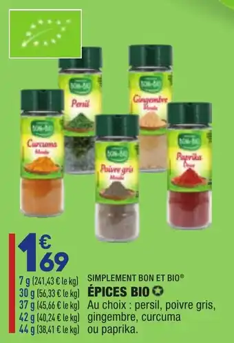 ALDI Épices bio offre