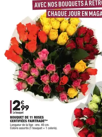 ALDI Bouquet de 11 roses certifiées fairtrade offre