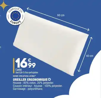 ALDI Oreiller ergonomique offre