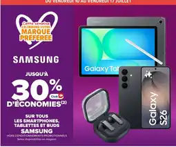 Carrefour SAMSUNG Sur tous les smartphones, tablettes et buds offre