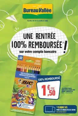 Bureau Vallée 12 crayons de couleur bic kids smooth offre