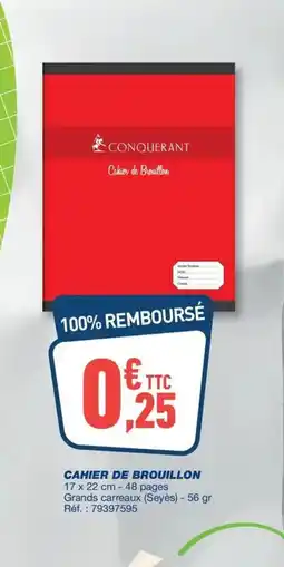Bureau Vallée Cahier de brouillon offre
