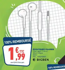 Bureau Vallée BIGBEN Écouteurs filaires offre