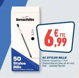 Bureau Vallée 50 stylos bille offre