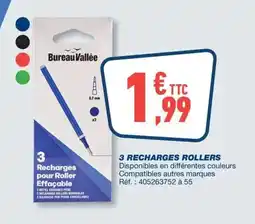 Bureau Vallée 3 recambios rollers borrables offre