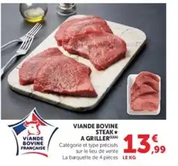 Hyper U Viande Bovine Française Steak à Griller offre