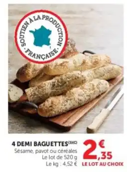 Hyper U DEMI BAGUETTES offre