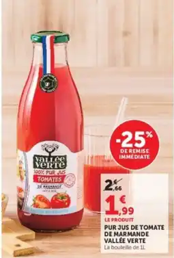 Hyper U Vallée Verte Pur jus de tomate offre