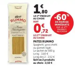 Hyper U RUMMO Pates offre