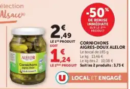 Hyper U ALELOR Cornichons aigres-doux offre