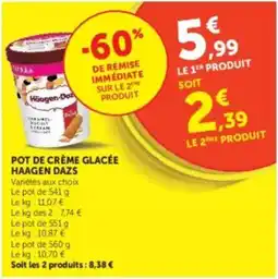 Hyper U Haagen Dazs Pot de crème glacée offre