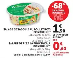 Hyper U BONDUELLE SALADE DE TABOULE AU POULET ROTI offre