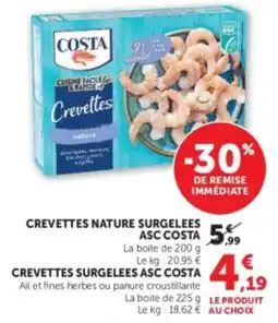 Hyper U ASC COSTA Crevettes nature offre