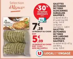 Hyper U KAUFFER'S Galettes de pommes de terre alsaciennes offre