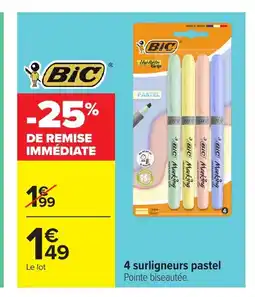 Carrefour BIC 4 surligneurs pastel offre