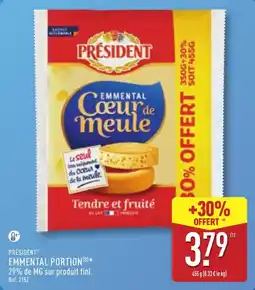 ALDI PRÉSIDENT EMMENTAL PORTION offre
